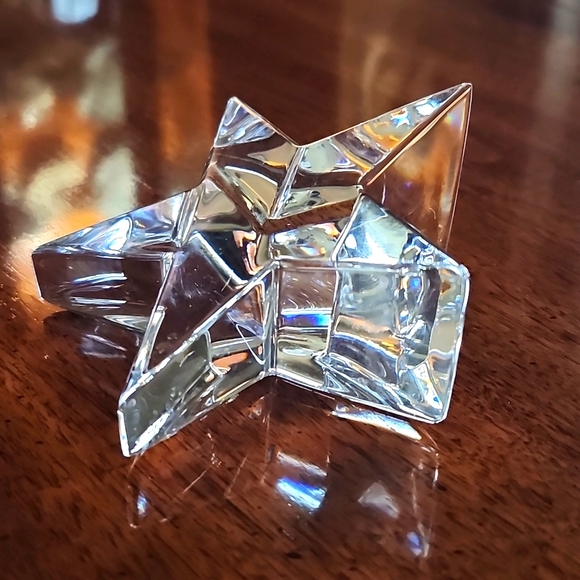 ATLANTIS CRYSTAL OBLIQUE STAR PAPERWEIGHT - Picture 7 of 7